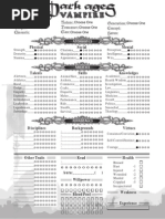 Dark Ages Vampire Editable Character Sheet 4 Pages