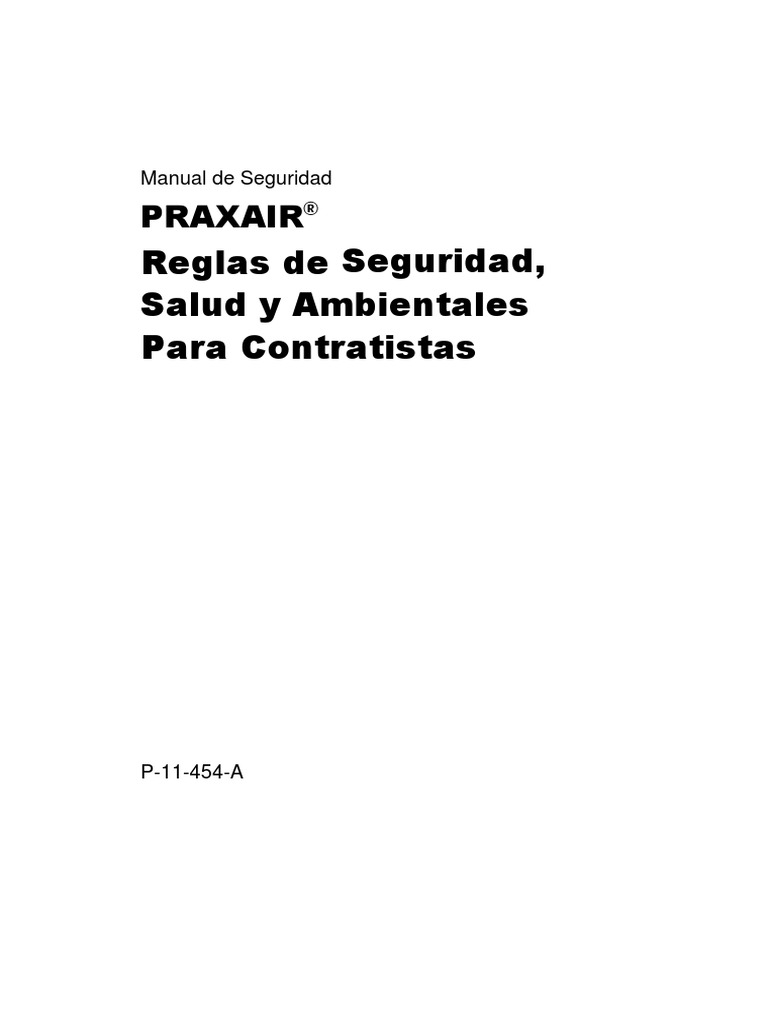 Praxair Manual P 11 454 A Esp PDF Andamio Electricidad
