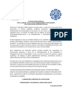 Convocatoria Marcha Sindicato 1 UDP (Histórico), Trabajadores y Estudiantes Del Sector Privado