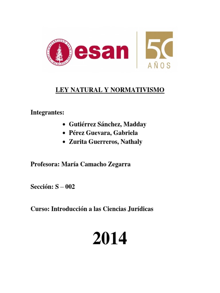 Ley Natural y Normativismo en Derecho | PDF | La Ley natural | Moralidad