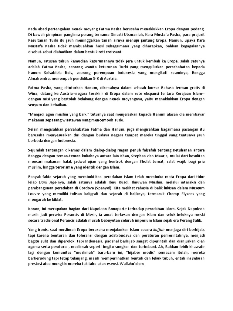 Persahabatan Fatma Pasha dan Hanum | PDF