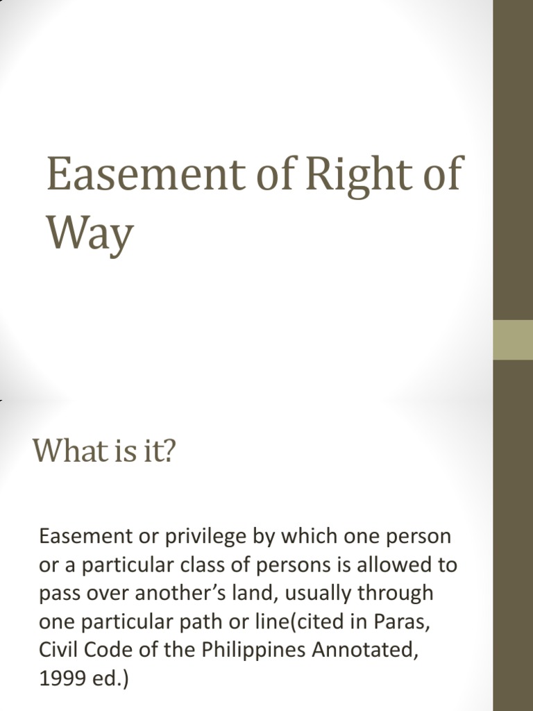 Easement of Right of Way Easement Conveyancing
