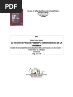 La Salud Publica Consecuencias de Una Polisemia