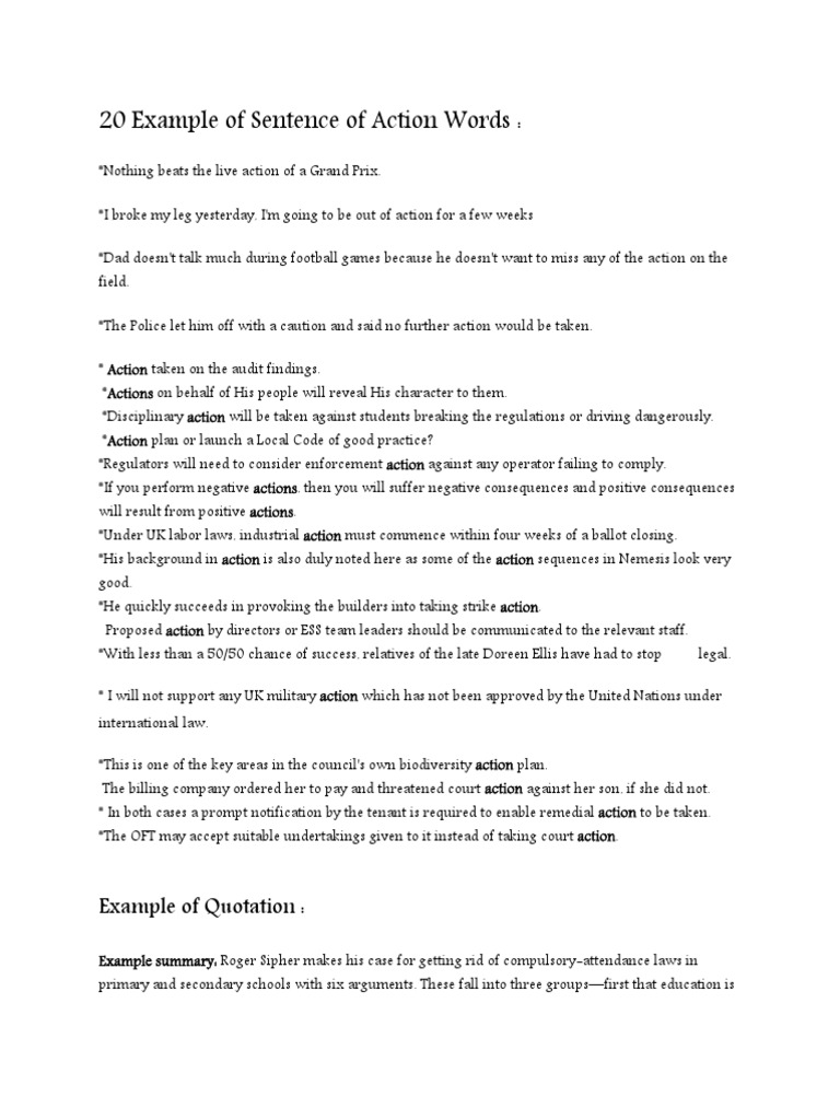 20 Example Of Sentence Of Action Words Trousers Politics