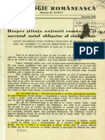 DG Despre stiinta natiunii romÃ¢nesti si serviciu social obligator al studenÈ›imii , Sociologie RomÃ¢neascÄƒ, an II, nr. 1, pp. 1-4.