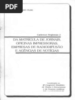 BALBINO FILHO. Nicolau. Matrícula de Jornais...