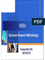 Business Research Methodology: Kuang-Wen Wu 2014/03/10