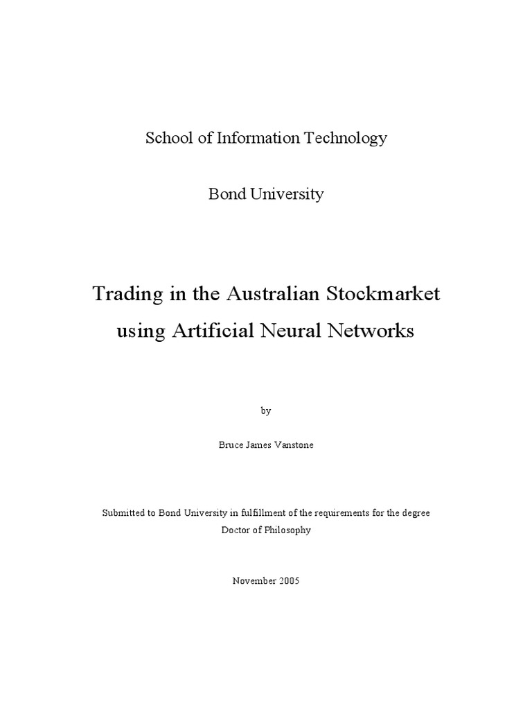 Neural Networks in Australian Trading | PDF | Efficient Market ...