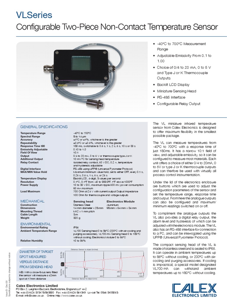 Vlseries: Configurable Two-Piece Non-Contact Temperature Sensor | PDF ...