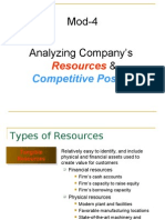 Mod-4 Analyzing Company’s Resources & Competitive Position