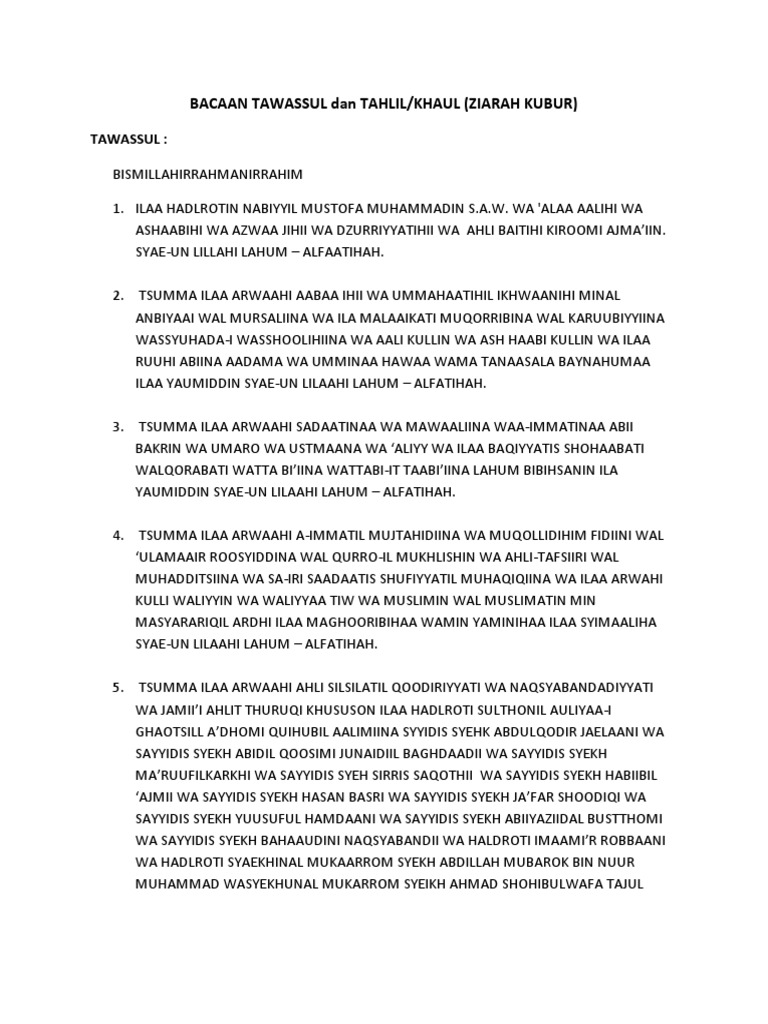 Tawasul Dan Ziarah Kubur