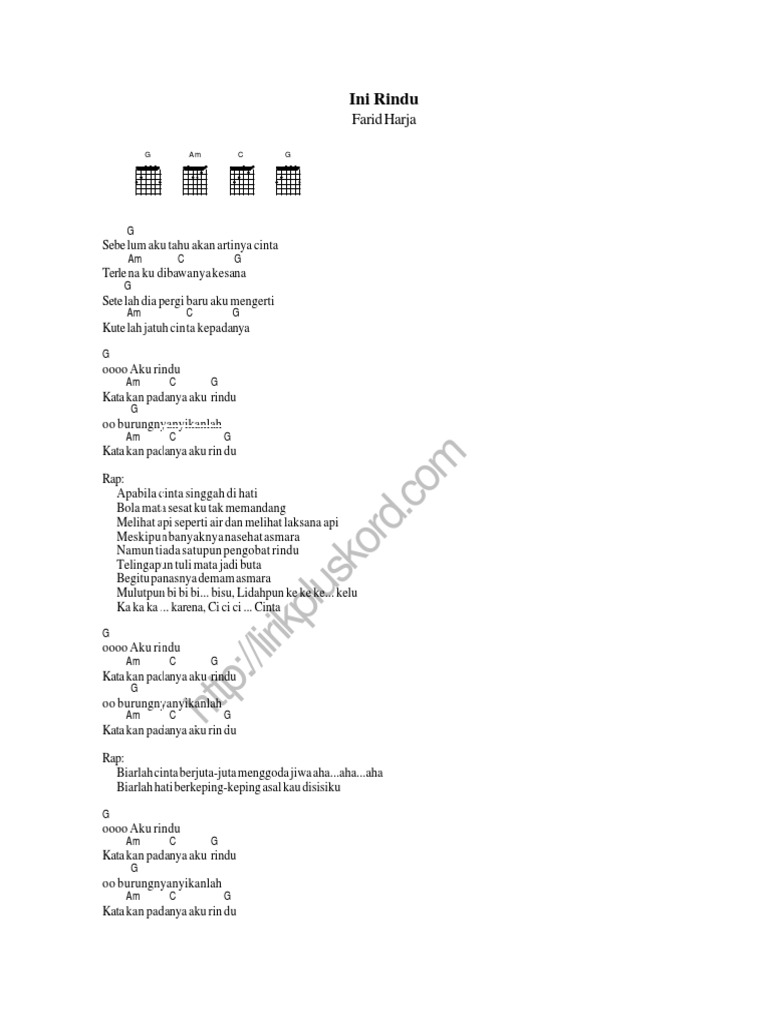 Air Mata Rindu Chord