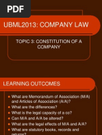 Topic - 3 CONSTITUTION OF A COMPANY