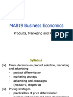 MA819 Business Economics: Products, Marketing and Pricing