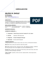 Nilesh W. Dhole: Curriculum Vitae