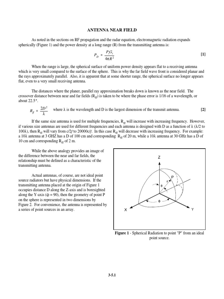 Antenna Near Field Analysis and Equations | PDF | Science & Mathematics