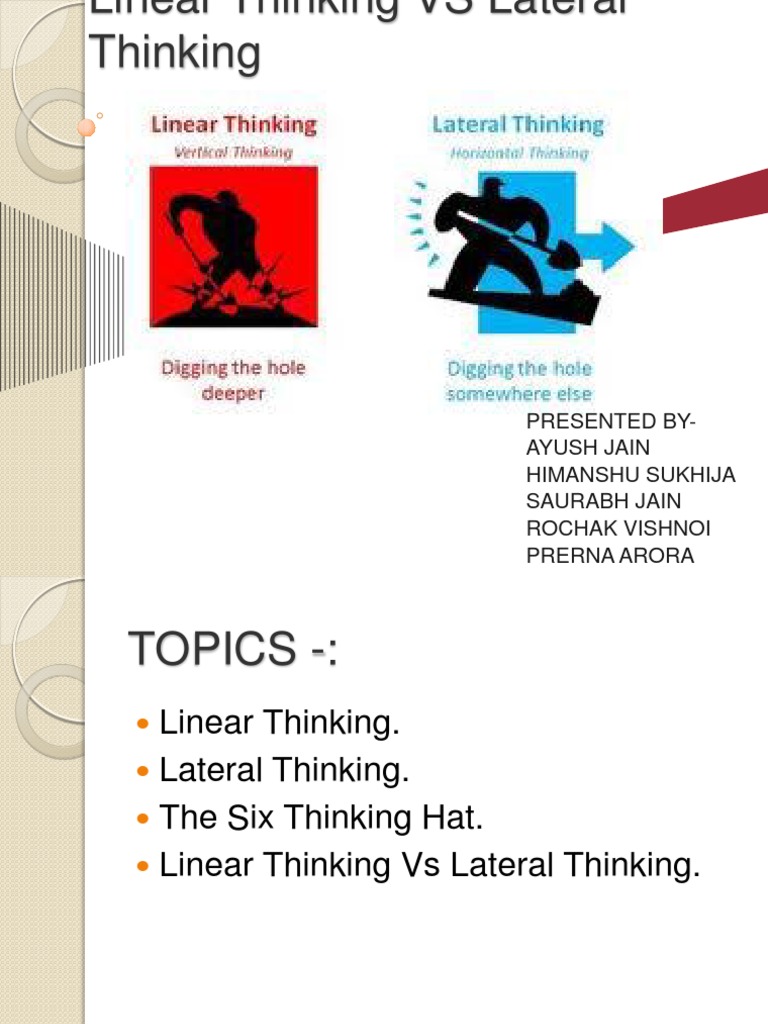 Linear Thinking vs Lateral Thinking (1) Thought Reason