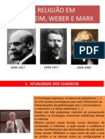 A Religiao em Durkheim Weber Marx