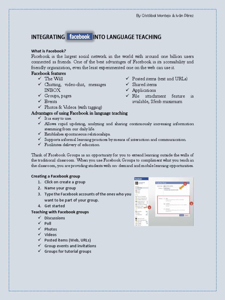 Handout-Integarting Facebook Into Language Teaching | PDF | Facebook ...