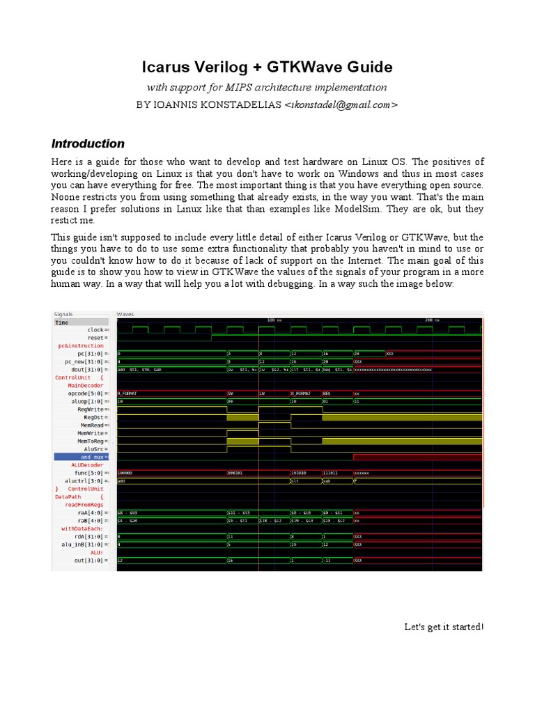 Icarus Verilog & GTKWave Setup Guide | PDF | Computer Programming ...