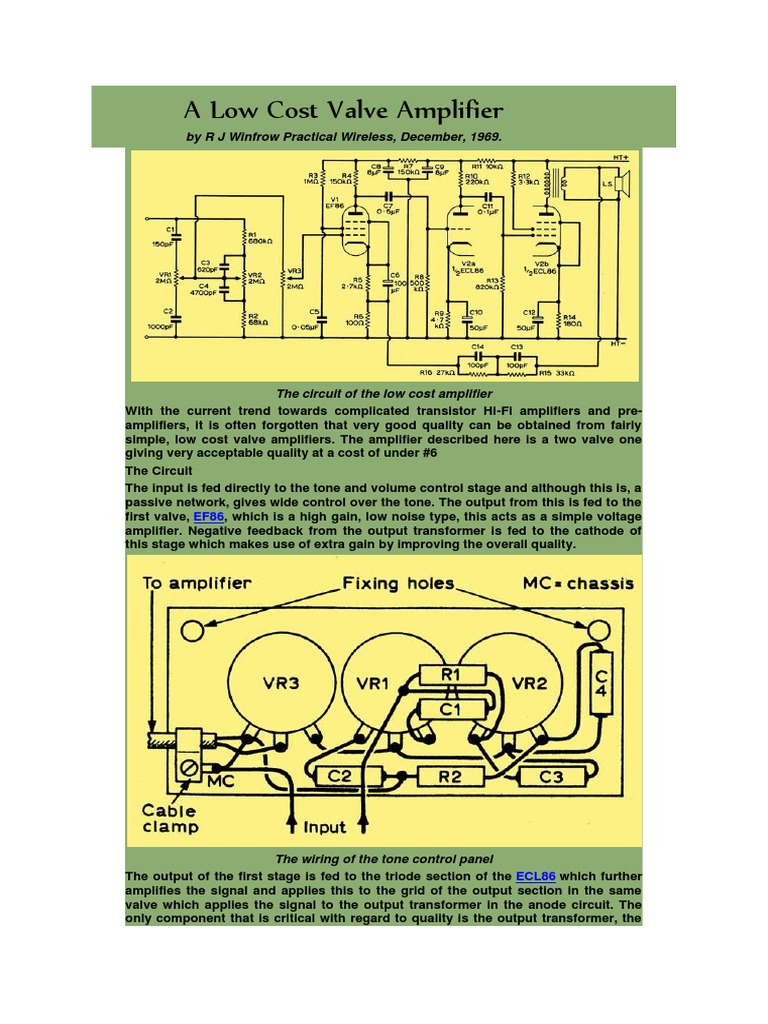 A Low Cost Valve Amplifier PDF