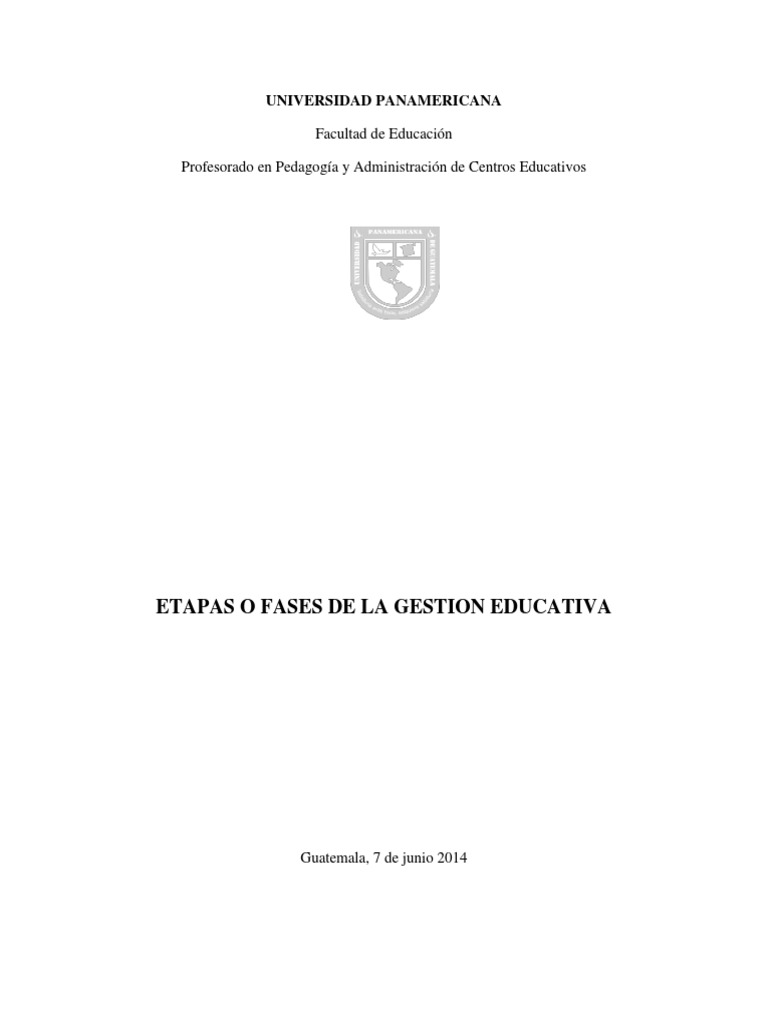 Etapas de la Gestión Educativa | PDF | Calidad (comercial) | Planificación