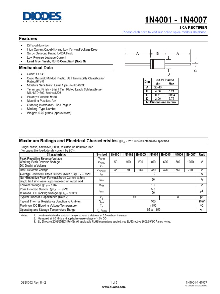 Datasheet Diodos PDF | PDF
