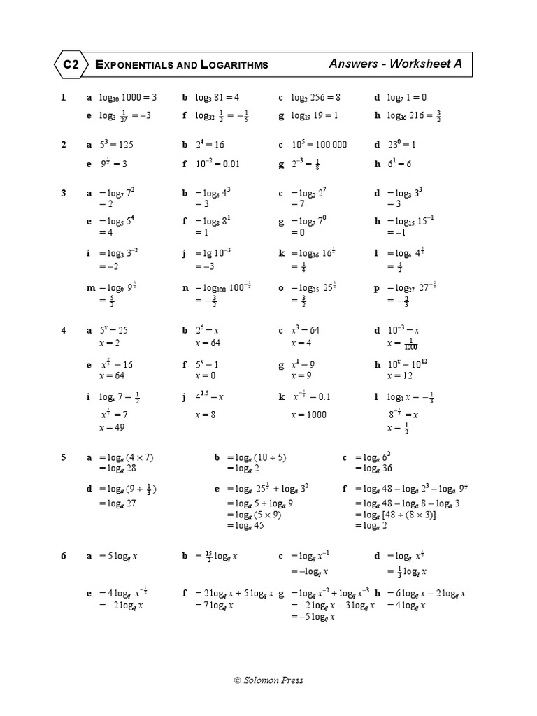 Exponentials Logarithms and Solutions | PDF | Teaching Methods & Materials
