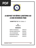 A Report On Wipro Lightings As A B2B Business FIRM: SUBMITTED TO: Prof. Sekhar. V