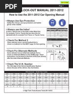 Access Tools 2011-12 Car Opening Manual