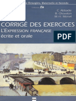 Corriges. Expression Orale Et Ecrite