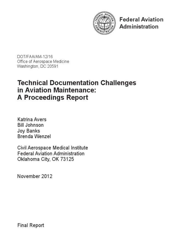 Technical Documentation Challenges in Aviation Maintenance: A ...