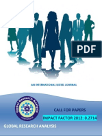 Global Research Analysis: Call For Papers IMPACT FACTOR 2012: 0.2714