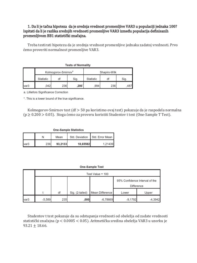 Non-Equilibrium Test Analysis in SPSS | PDF