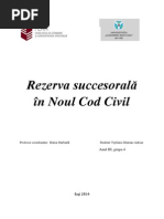 Rezerva Succesorala in Noul Cod Civil