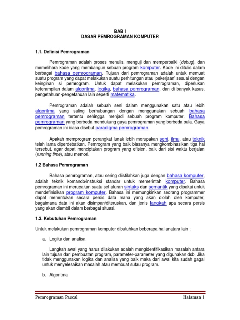 Buku Pascal New | PDF | Metode & Bahan Ajar | Teknologi & Rekayasa