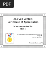 Certificate of Appreciation