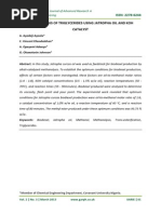 Methanolysis of Triglycerides Using Jatropha Oil and Koh Catalyst