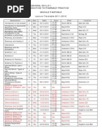 B31A10 Professional Skills 1: Introduction To Pharmacy Practice Module Timetable Lecture Timetable 2011-2012