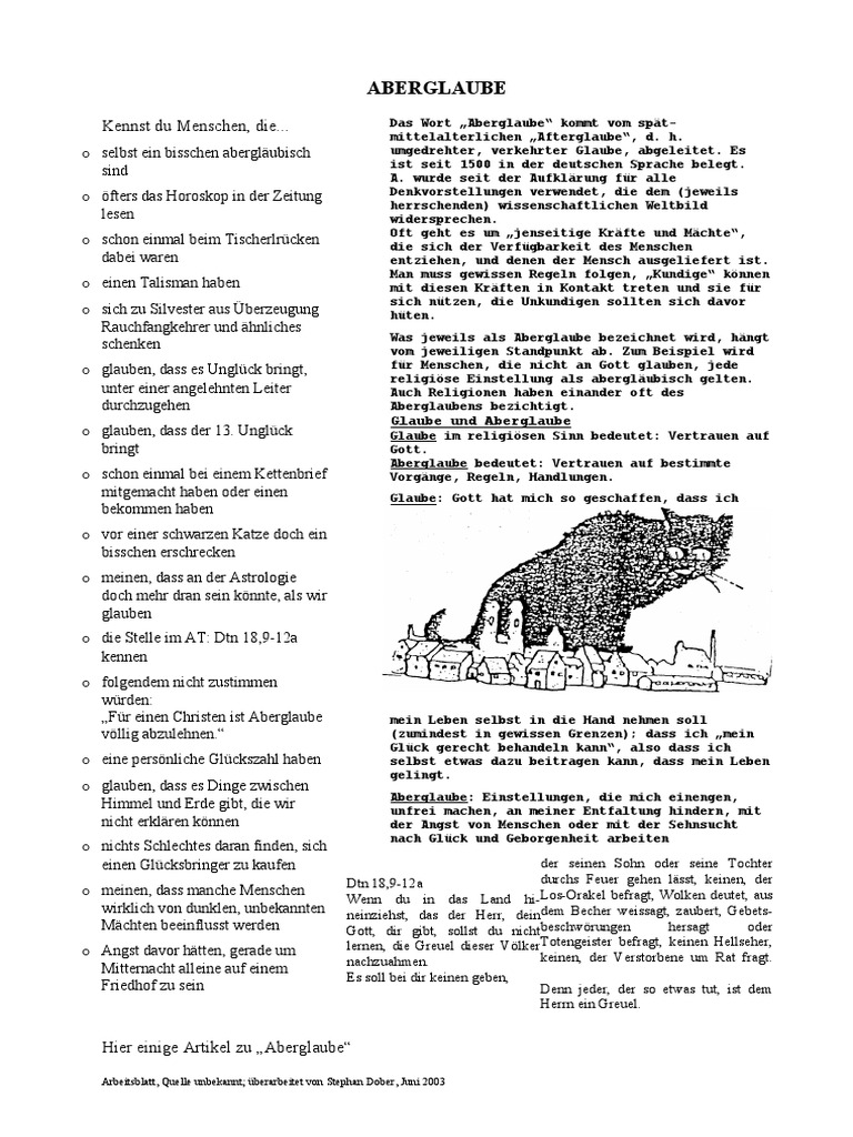 Aberglaube Definitionen