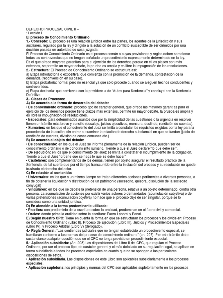 Derecho Procesal Civil II | PDF | Demanda judicial | Ley procesal