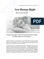 George Weigel - The First Human Right. 2014, National Review Online.