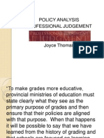 joyce - policy analysis professional judgement