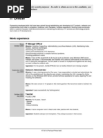 CV Pattern For IT Officer