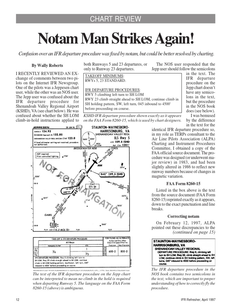 Notam Man Strikes Again!: Chart Review | PDF | Air Traffic Control ...