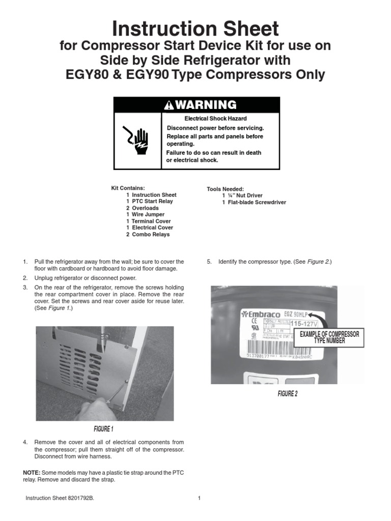Compressor Start Relay Instructions | Manufactured Goods | Mechanical