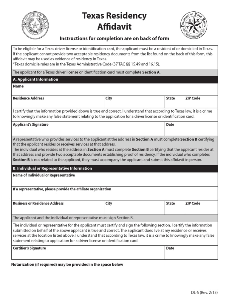 DL 5 | PDF | Identity Document | Affidavit