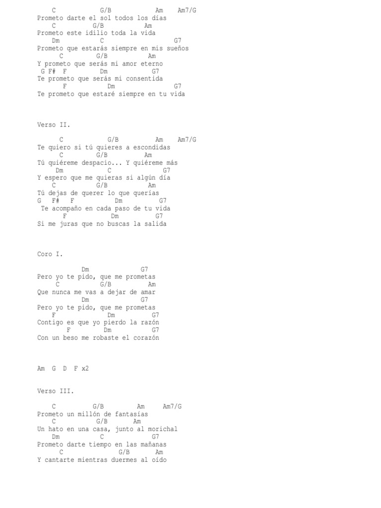 Prometo - Acordes | PDF