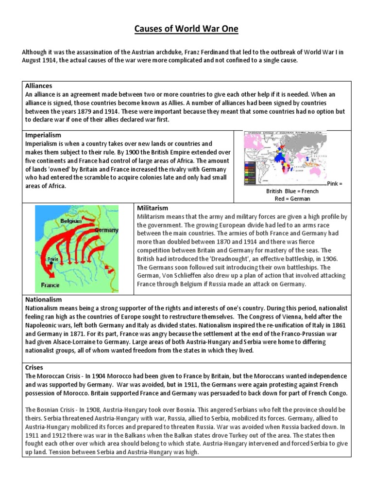 Causes of World War I Explained | PDF | Allies Of World War I ...