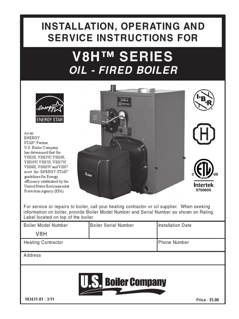 Burnham Boiler v8h - Manual | PDF | Boiler | Water Heating
